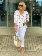 Teresa - Virágmintás Elegáns Blúz Gombokkal