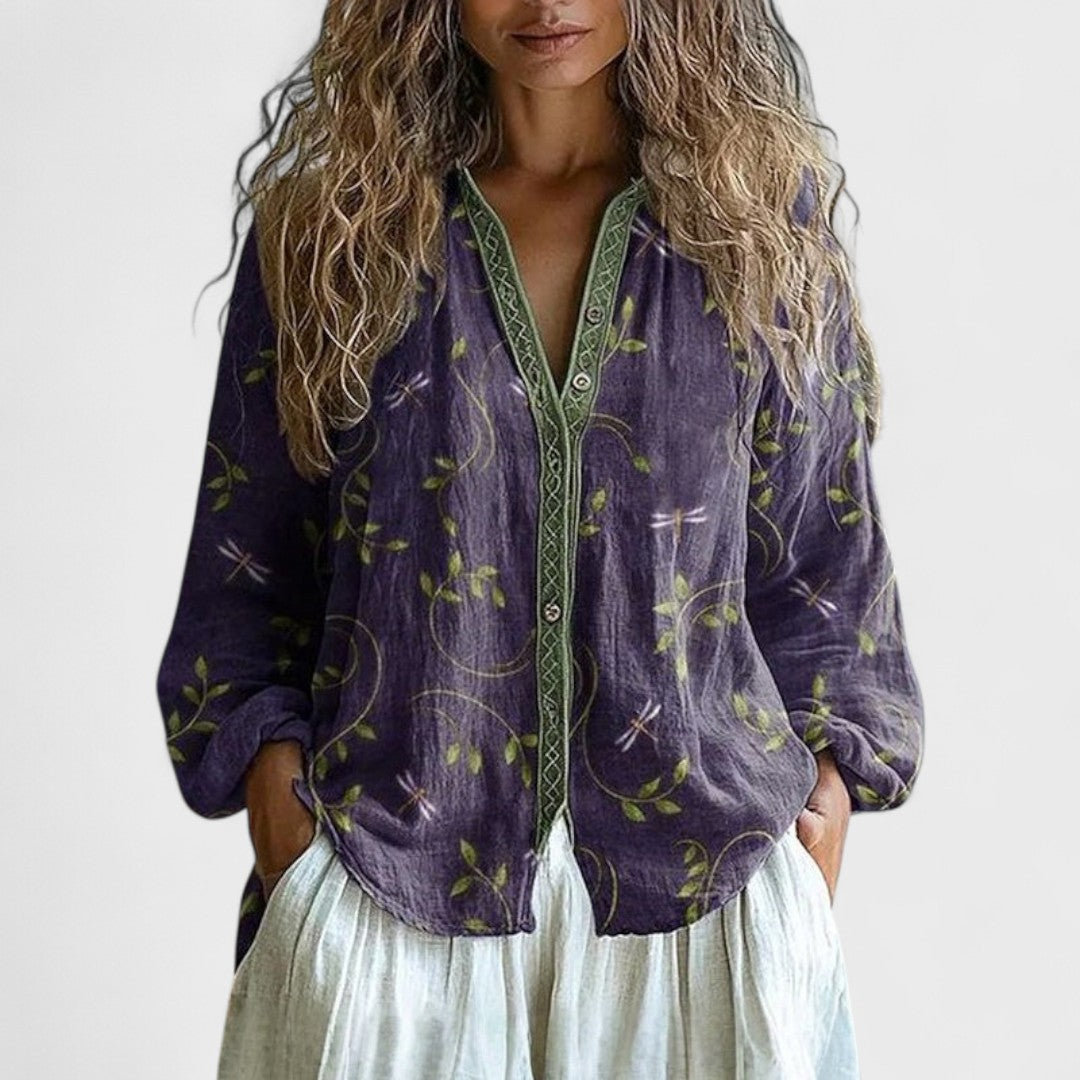 Ambra - Blúz Rétro Chic Őszi