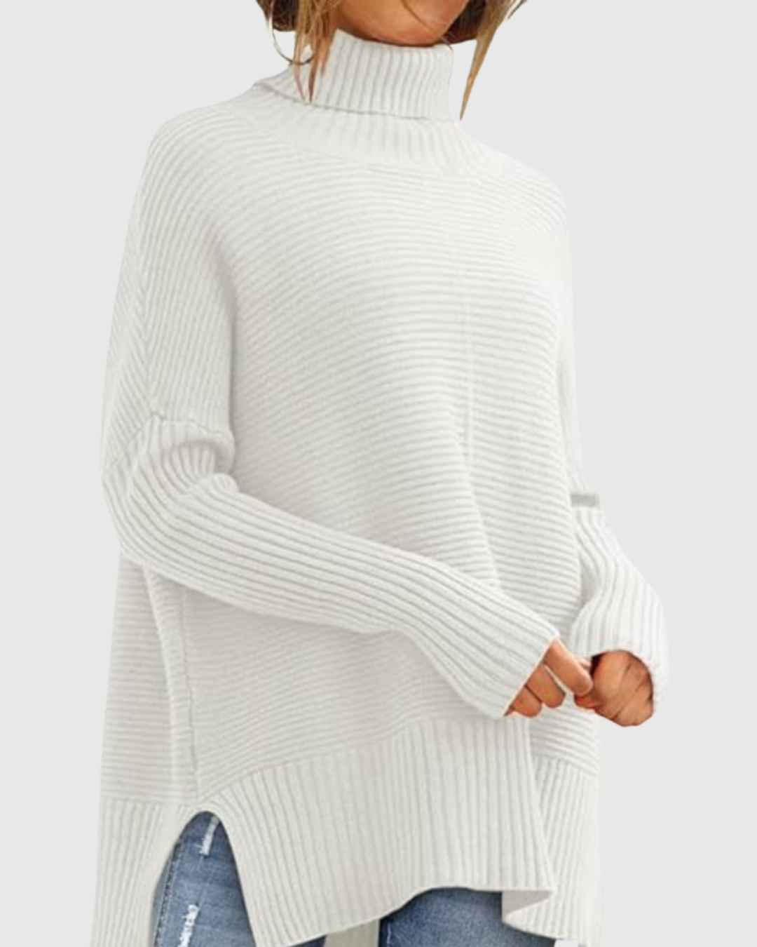 Aeronwen | Ribbed Turtleneck Knit Jumper