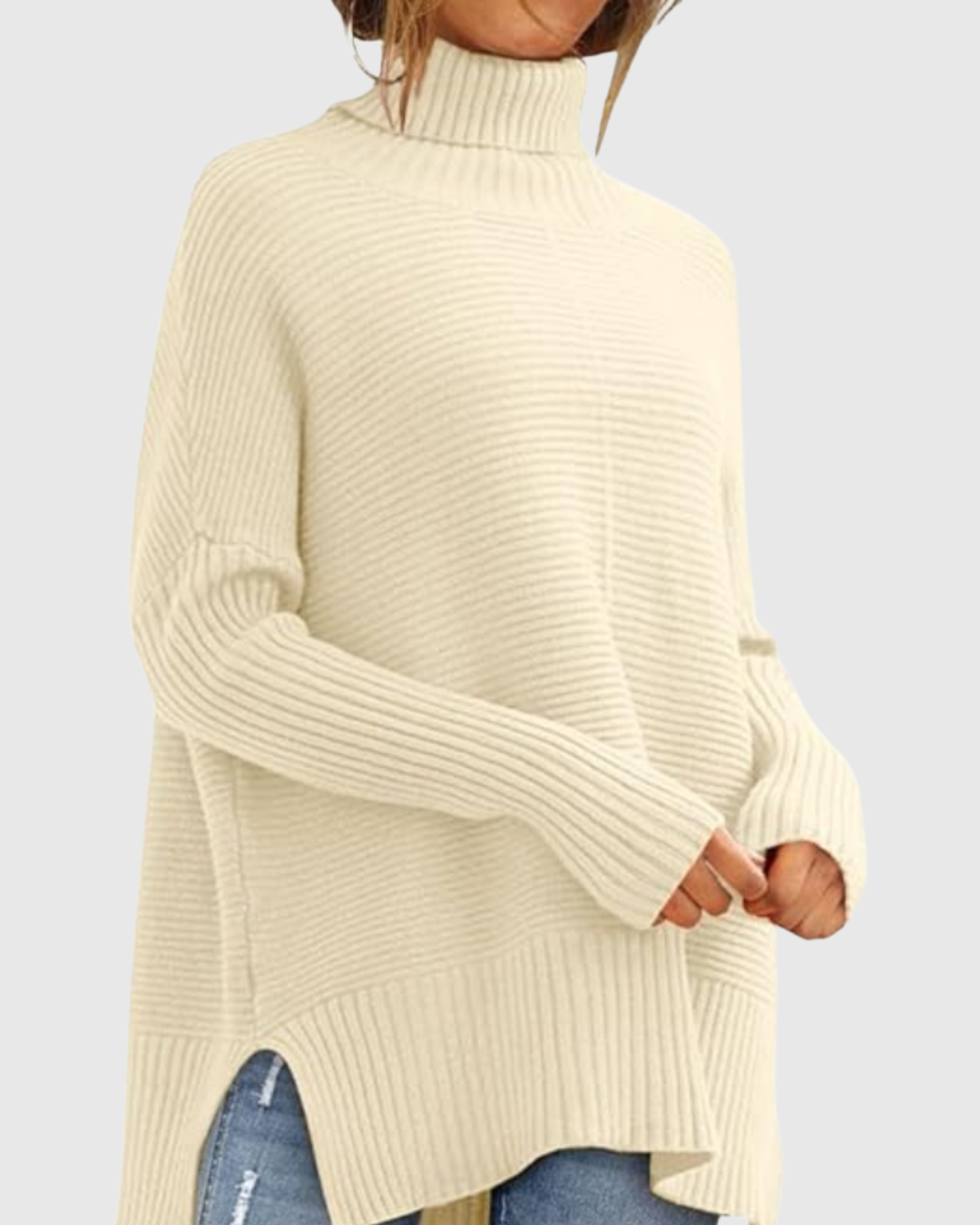 Aeronwen | Ribbed Turtleneck Knit Jumper