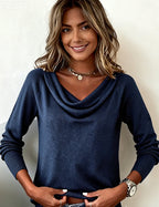 Lina - Egyszínű Kényelmes Pulóver