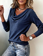 Lina - Egyszínű Kényelmes Pulóver