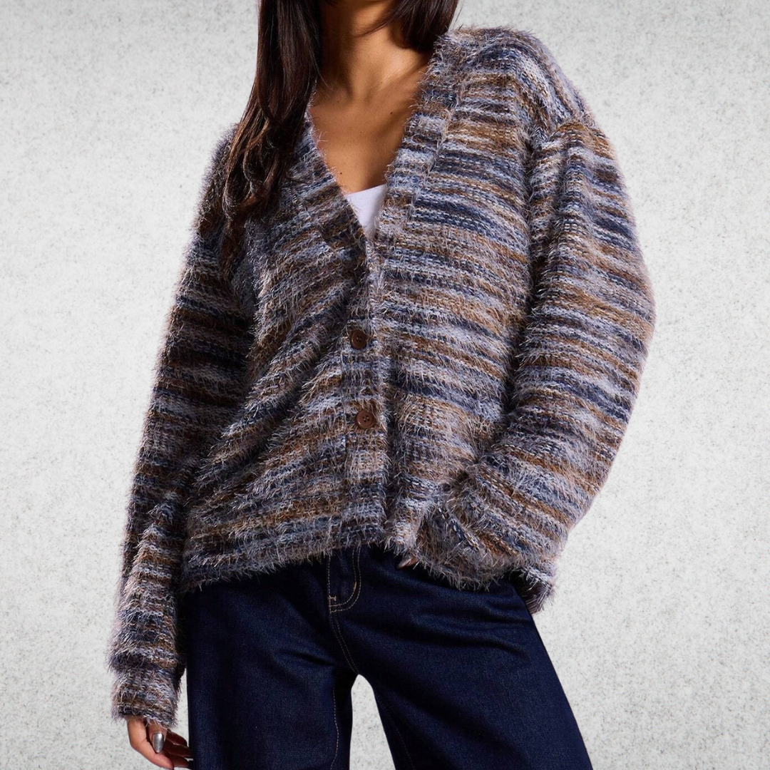 Mona - Színes, Laza Kardigán