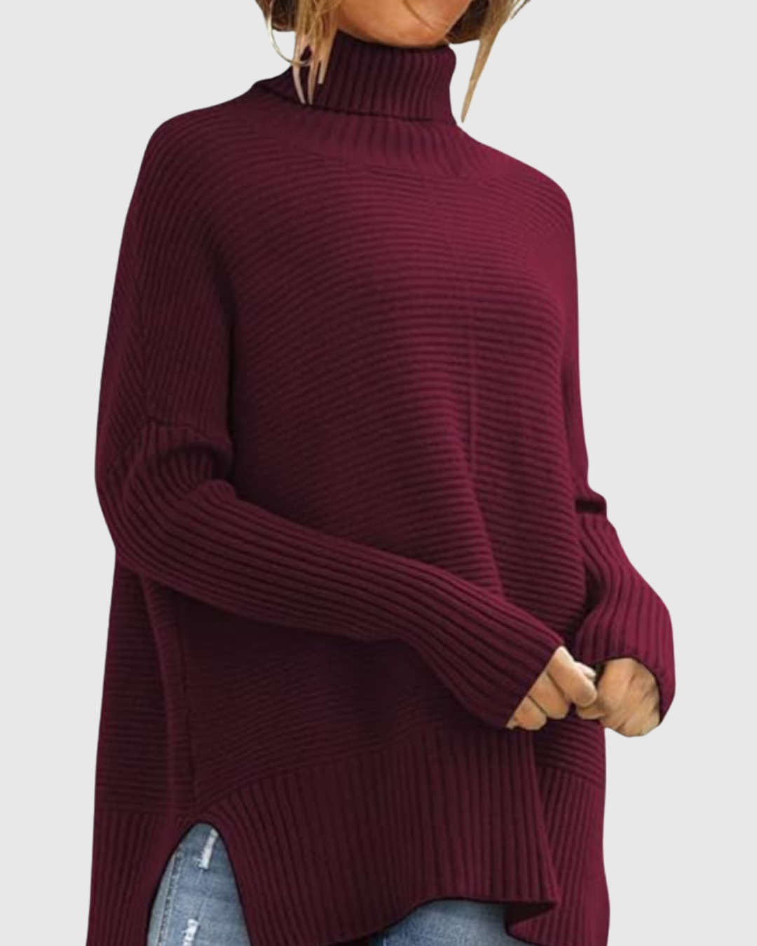Aeronwen | Ribbed Turtleneck Knit Jumper