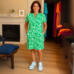 Monique - V kivágású nyomott ruha