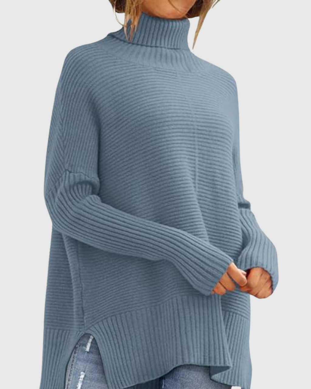 Aeronwen | Ribbed Turtleneck Knit Jumper