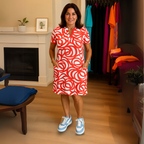 Monique - V kivágású nyomott ruha