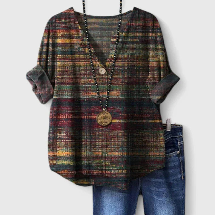 Kristina - Elegáns Mintás Blúz