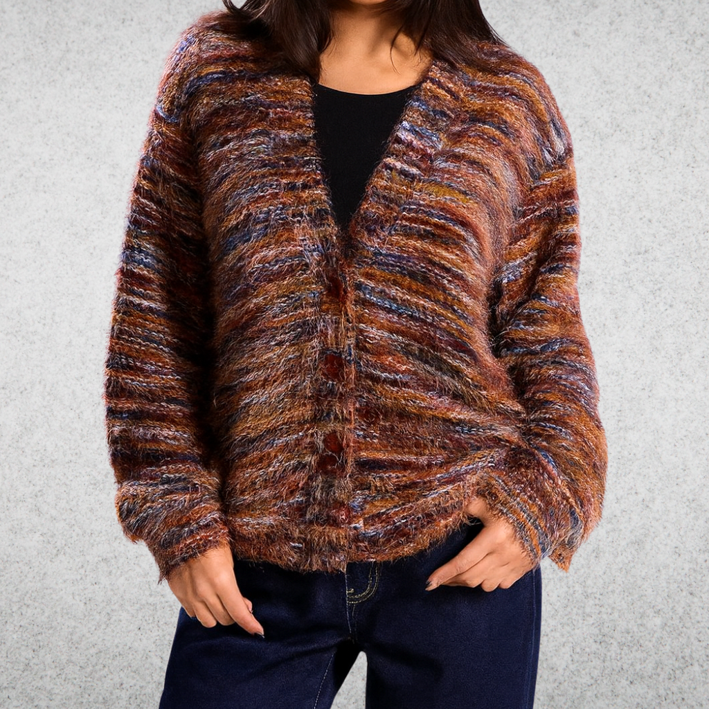 Mona - Színes, Laza Kardigán