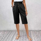 Éloane - Bermuda Gombos Vászon-Pamut