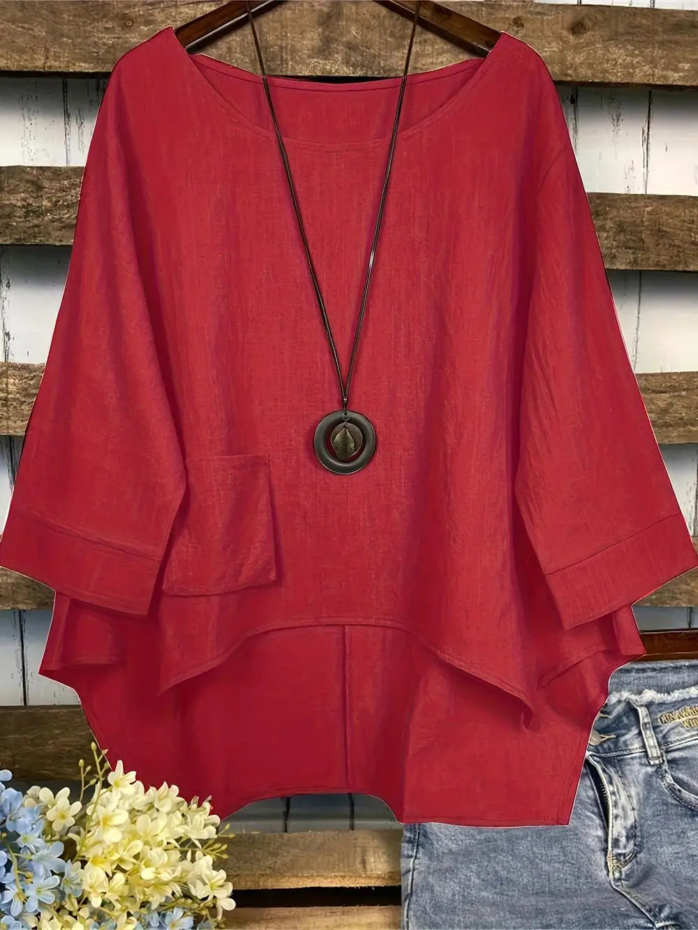 Liana - Aszimmetrikus, Laza Blúz