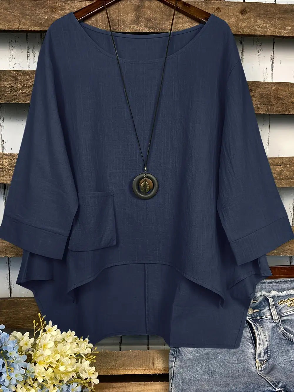 Liana - Aszimmetrikus, Laza Blúz