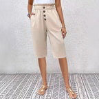 Éloane - Bermuda Gombos Vászon-Pamut