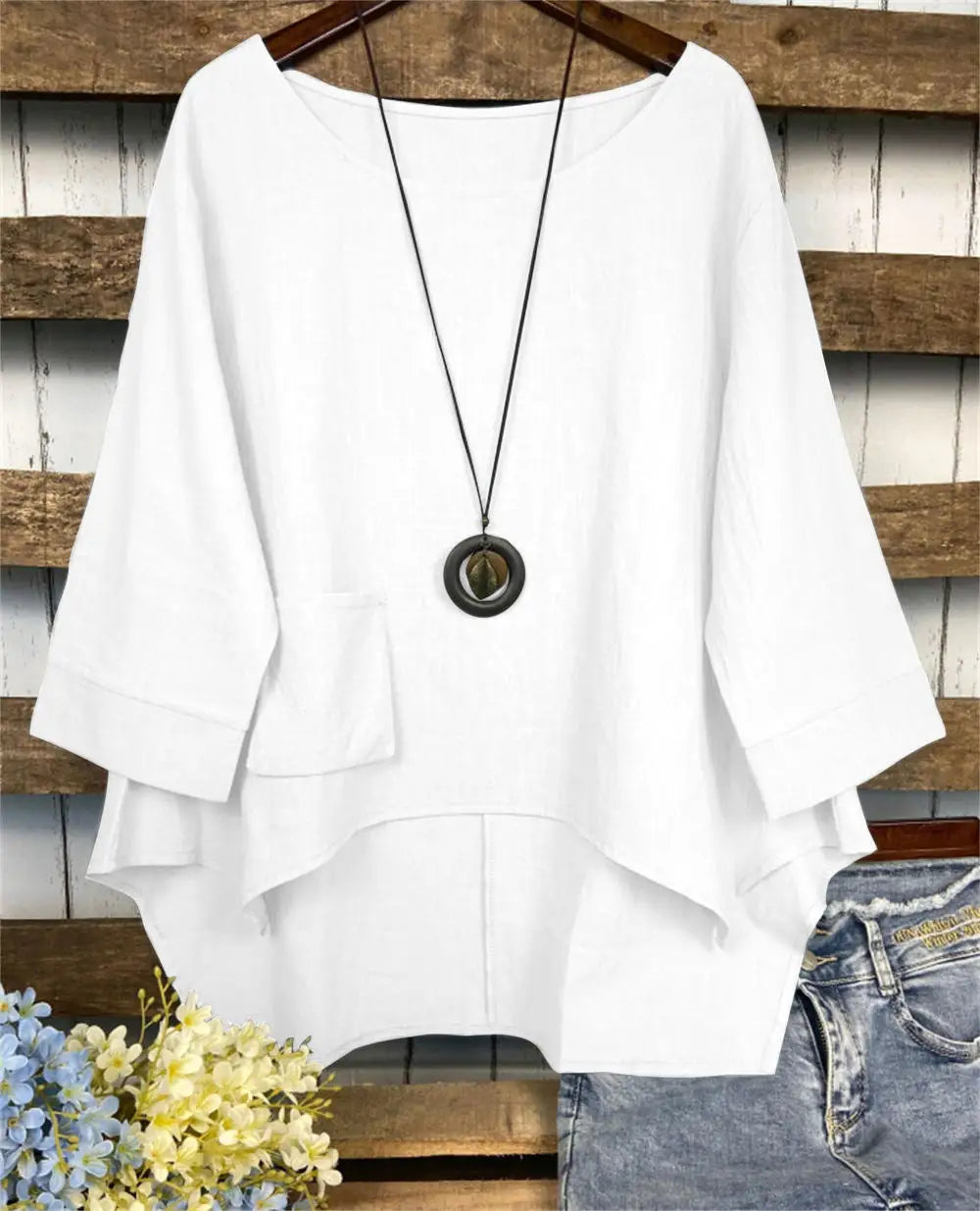 Liana - Aszimmetrikus, Laza Blúz