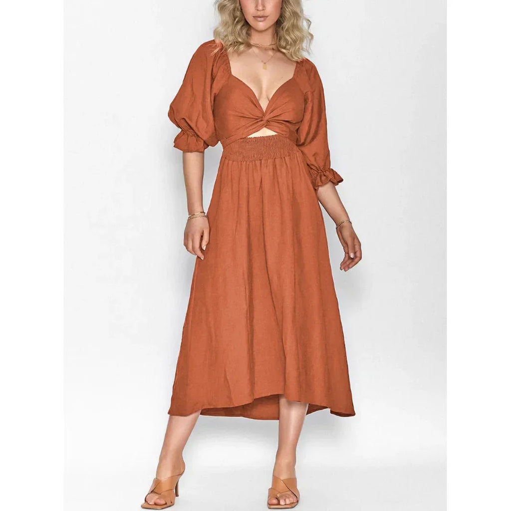 Kyara - Elegáns Rózsás Ruha