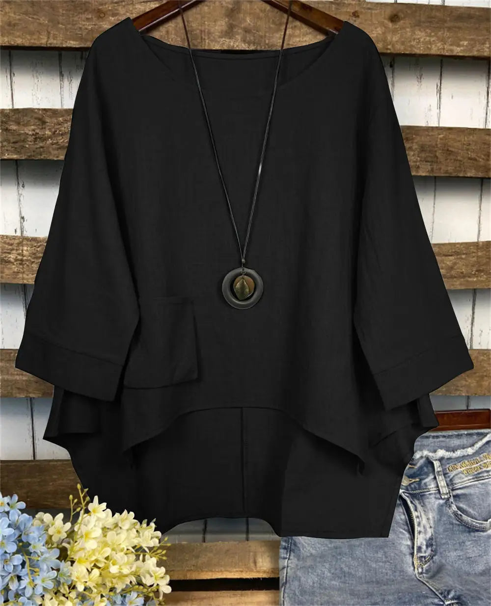 Liana - Aszimmetrikus, Laza Blúz