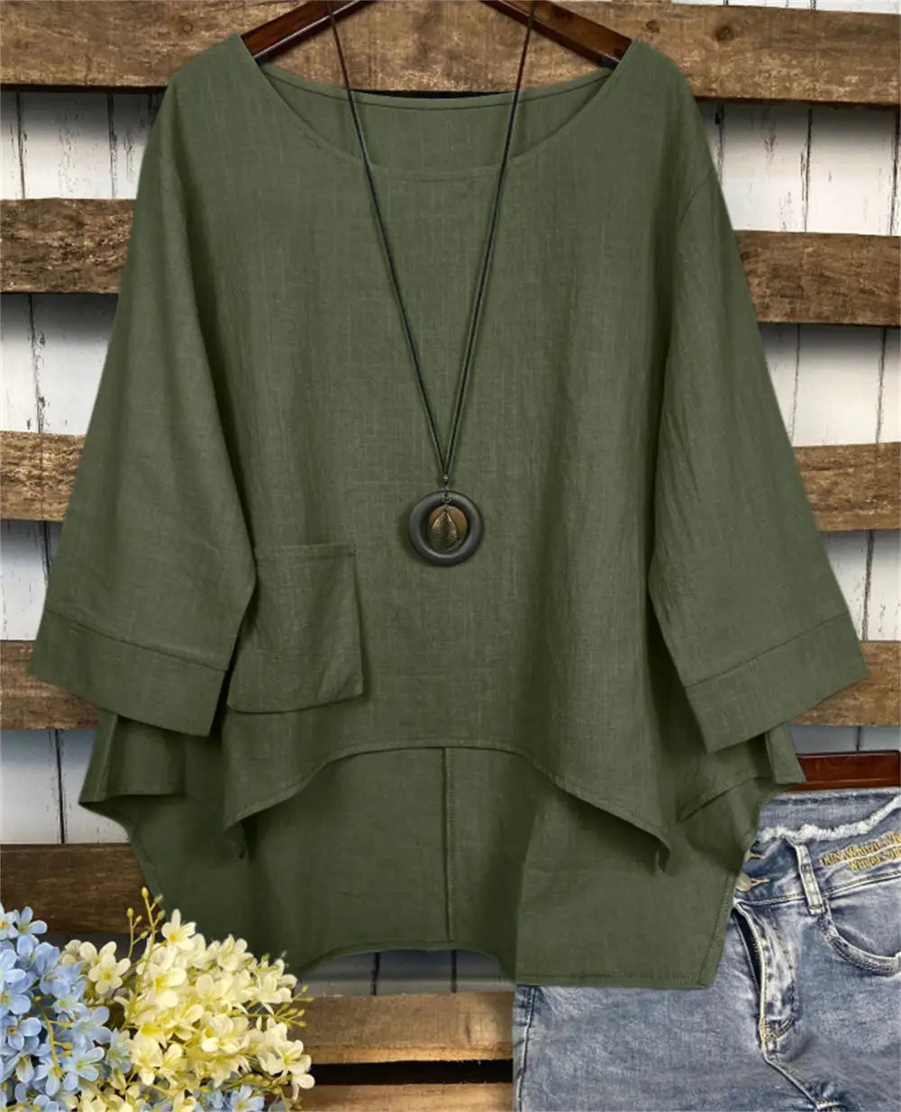 Liana - Aszimmetrikus, Laza Blúz