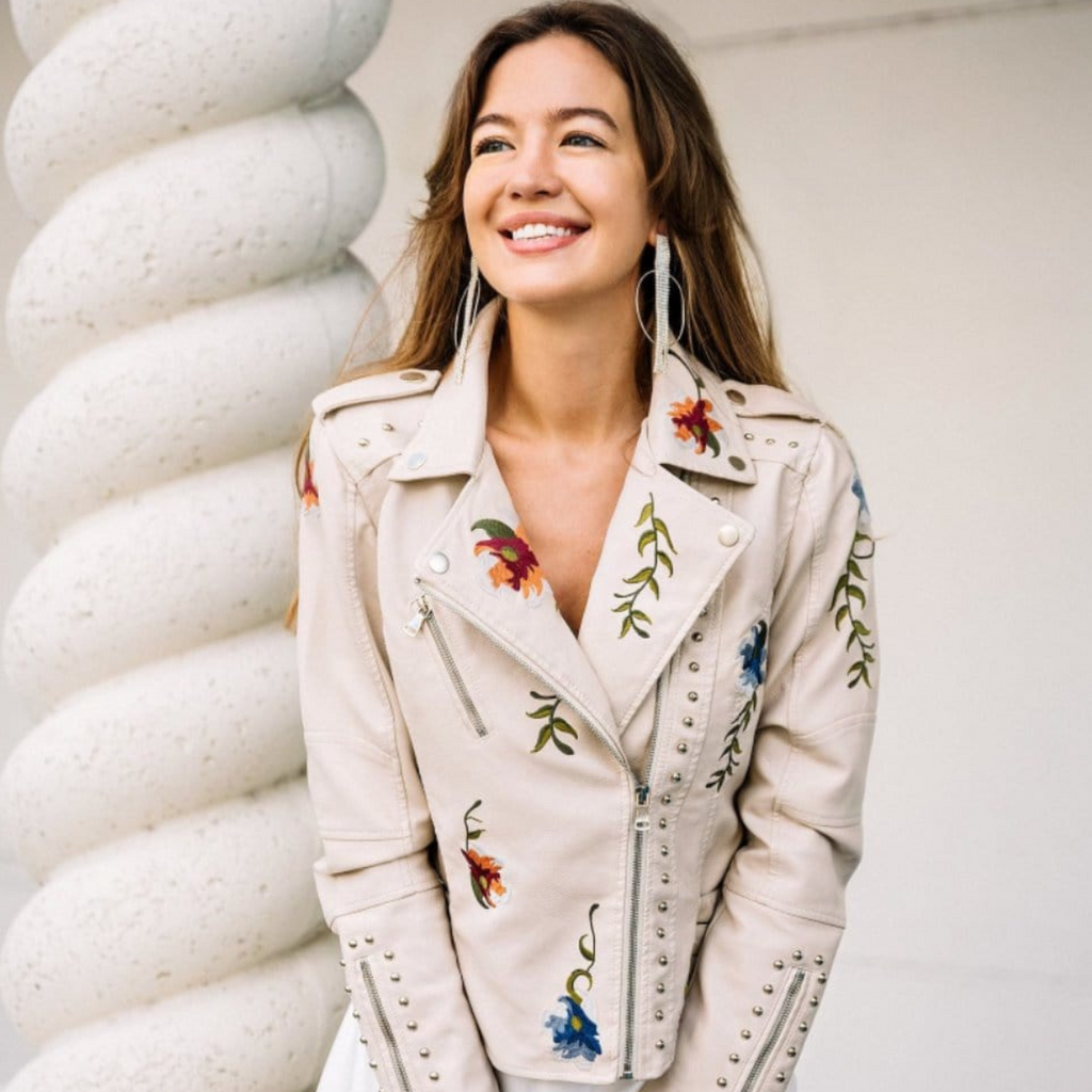 Livia - Virágmintás Retro Chic Dzseki