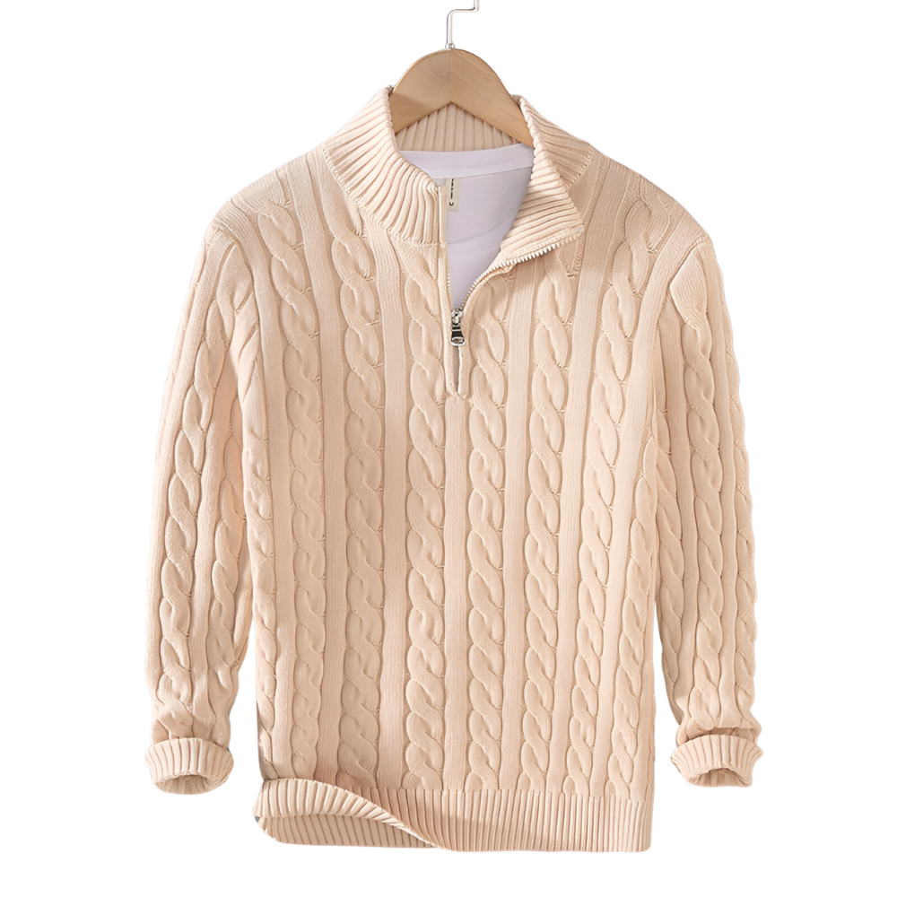 Anthony - Torsadé Fél-Zip Pulóver