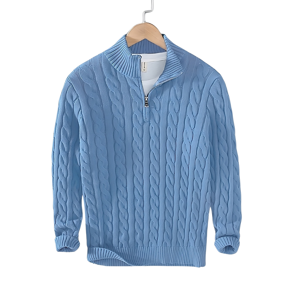 Anthony - Torsadé Fél-Zip Pulóver