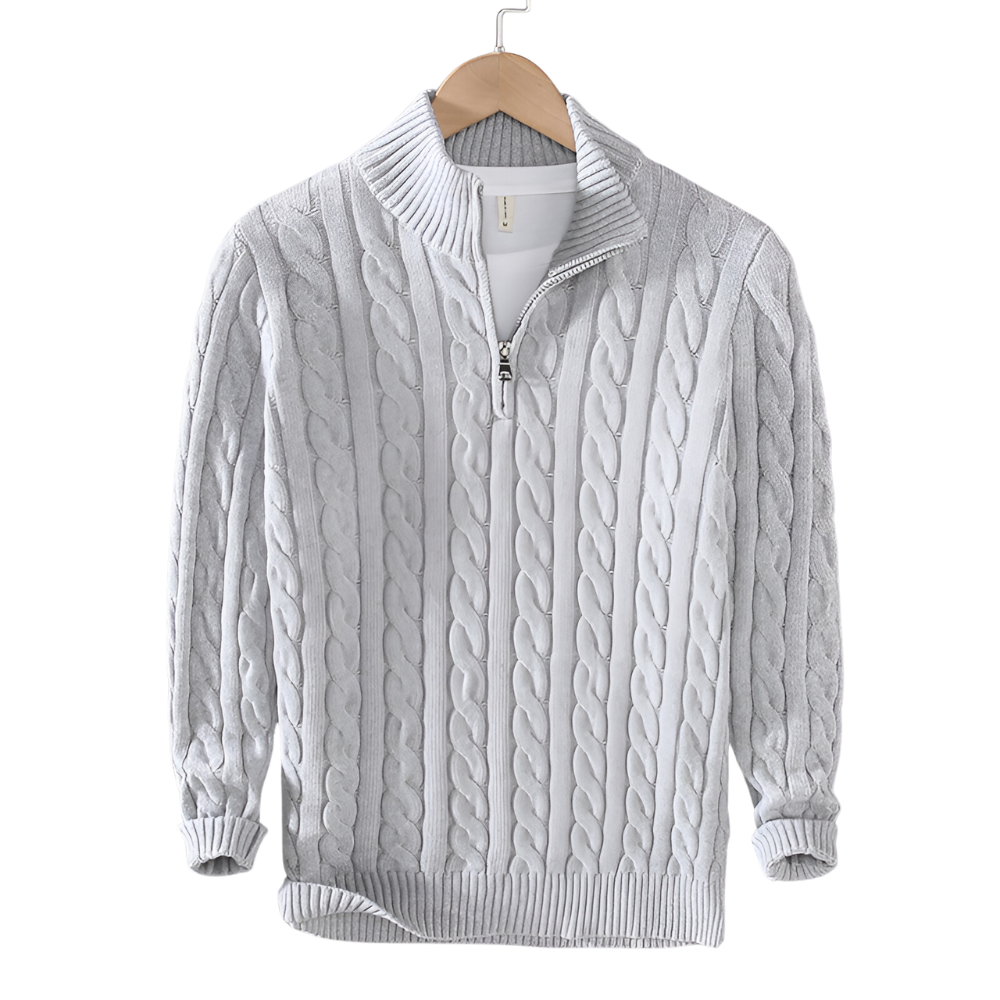Anthony - Torsadé Fél-Zip Pulóver