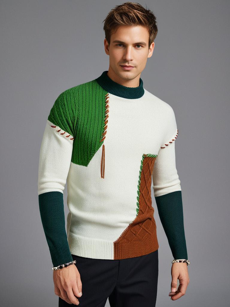 Ian - Elegáns Blokkos Pulóver