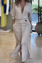 Jeanette - Maxi ruha V kivágással